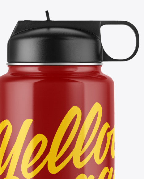 Glossy Water Bottle Mockup PSD #2