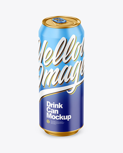 500ml Metallic Drink Can w/ Matte Finish Mockup