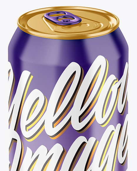 500ml Metallic Drink Can w  Glossy Finish Mockup PSD #1