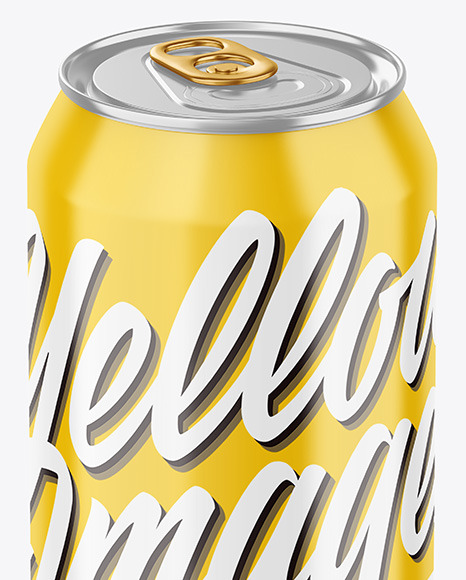 500ml Metallic Drink Can w  Glossy Finish Mockup PSD #7