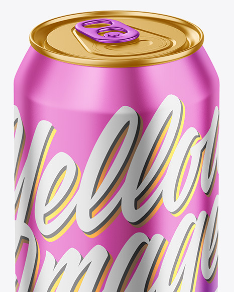 500ml Matte Metallic Drink Can Mockup PSD #1