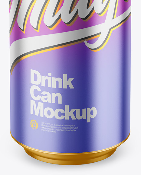 500ml Matte Metallic Drink Can Mockup PSD #6