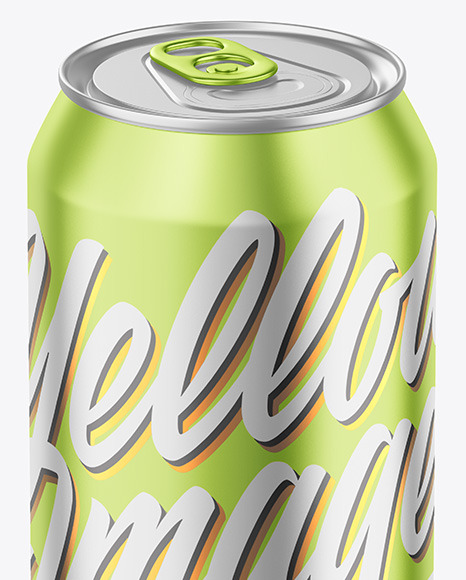 500ml Matte Metallic Drink Can Mockup PSD #7