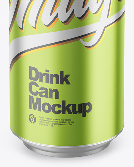 500ml Matte Metallic Drink Can Mockup PSD #5