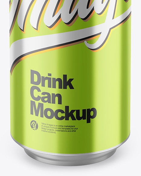 500ml Glossy Metallic Drink Can Mockup PSD #6