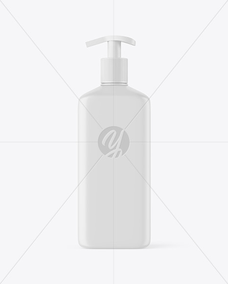 Matte Plastic Square Bottle With Pump Mockup batcher 87760