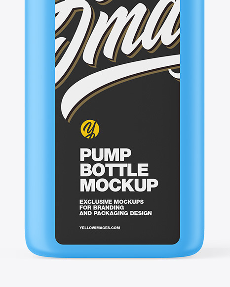 Matte Plastic Square Bottle With Pump Mockup cosmetic 87763