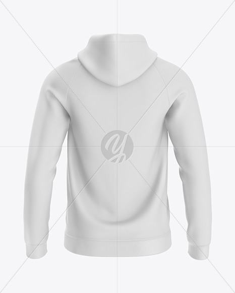 Raglan Full Zip Hoodie Mockup   Back View PSD #1