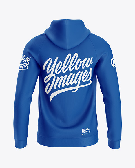 Raglan Full Zip Hoodie Mockup   Back View PSD #4