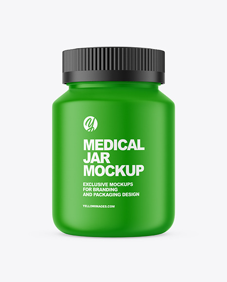 Matte Plastic Pharmacy Jar Mockup