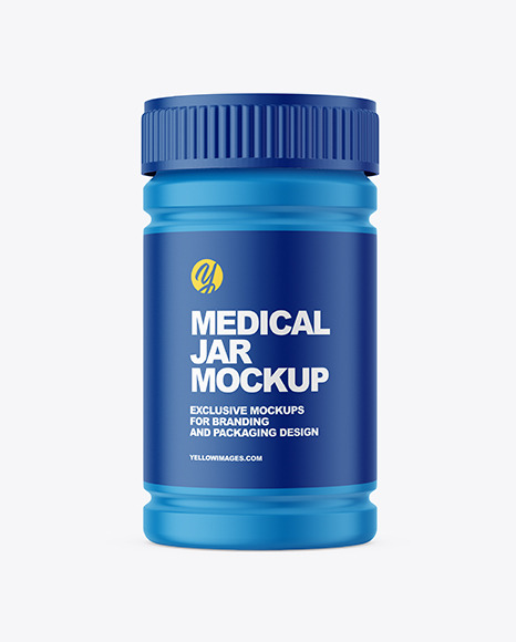 Matte Plastic Pharmacy Jar Mockup
