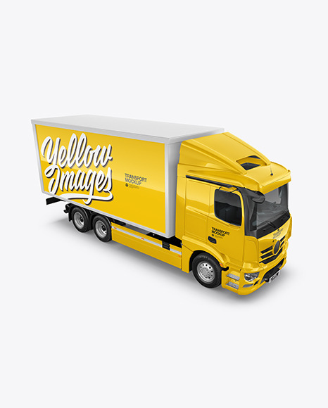 Box Truck Mockup   Half Side View PSD #6