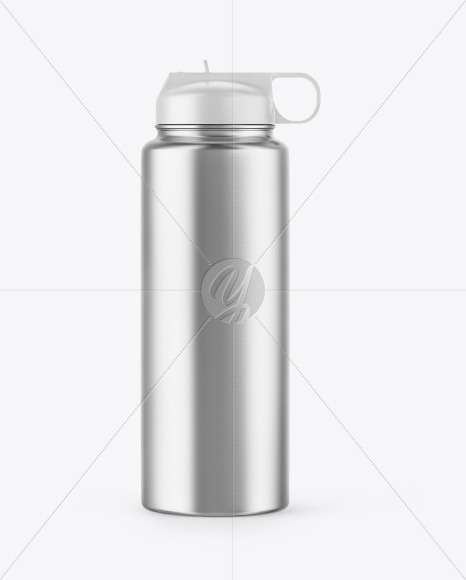 Metallic Water Bottle Mockup PSD #3