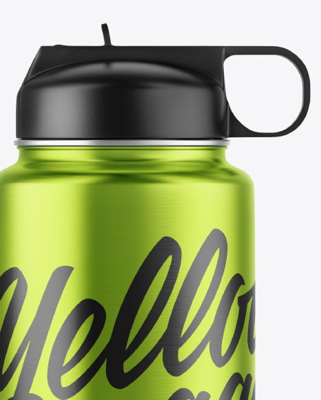 Metallic Water Bottle Mockup PSD #2