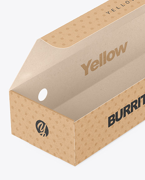 Kraft Box with Burrito Mockup PSD #1