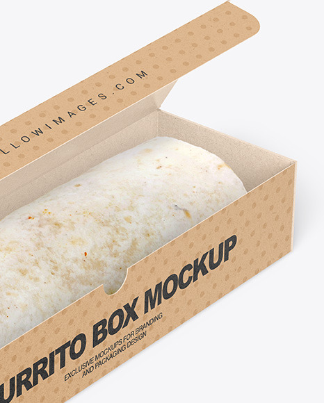 Kraft Box with Burrito Mockup PSD #6