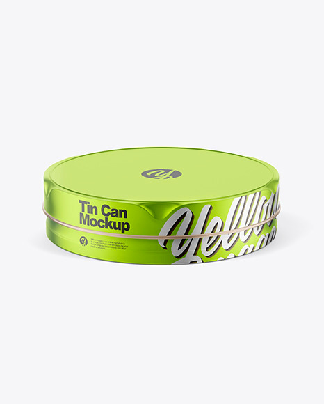 Metallic Round Tin Can Mockup