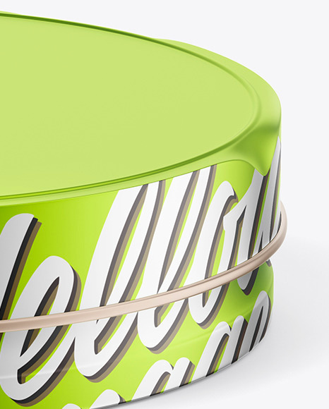 Metallic Round Tin Can Mockup PSD #6