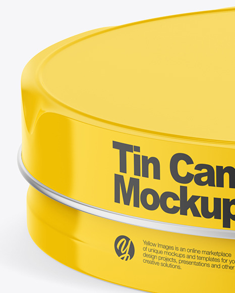 Glossy Round Tin Can Mockup PSD #2