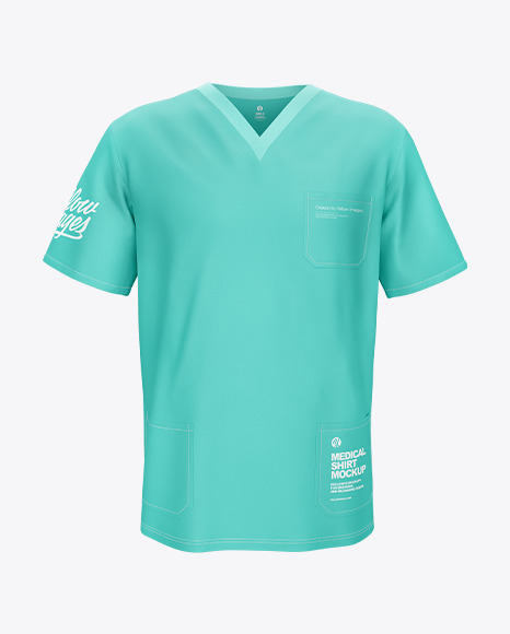 Men s Medical Shirt Mockup   Front View PSD #2