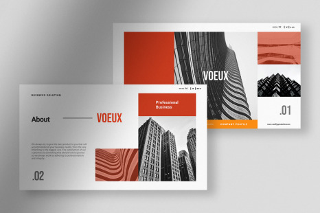 Voeux - Autumn Maple Leaves Simple Professional Business Presentation