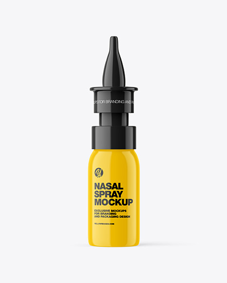 Glossy Nasal Spray Bottle Mockup