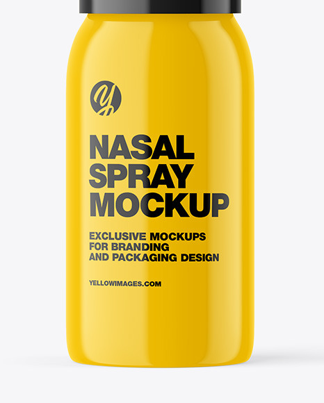 Glossy Nasal Spray Bottle Mockup PSD #1