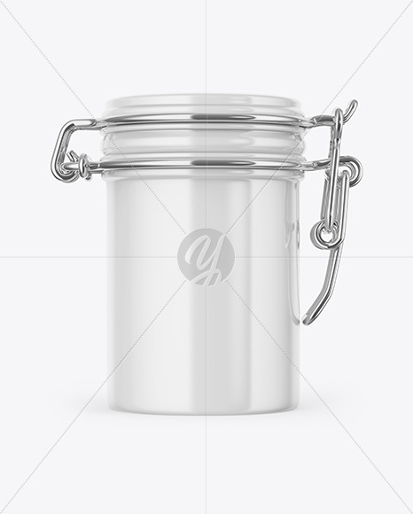 Glossy Jar With Clamp Lid Mockup PSD #3