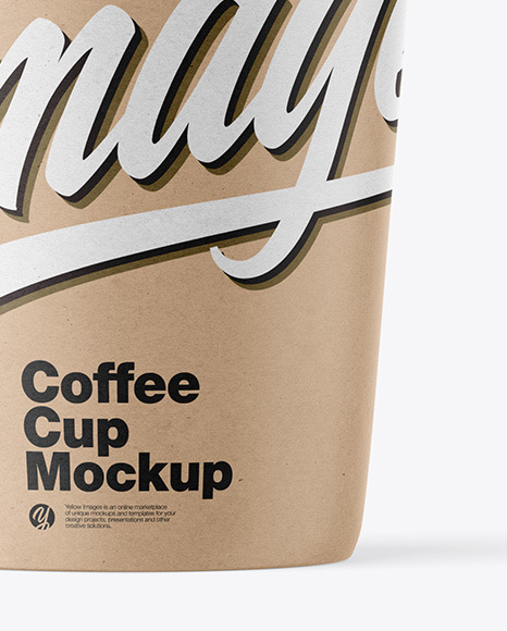 Kraft Paper Coffee Cup Mockup PSD #1