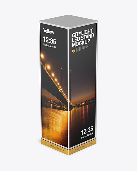 LED Citylight Metallic Stand Mockup