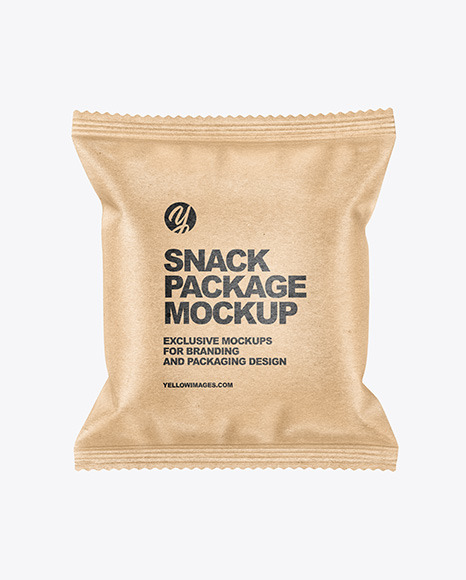 Kraft Paper Snack Package Mockup PSD #2