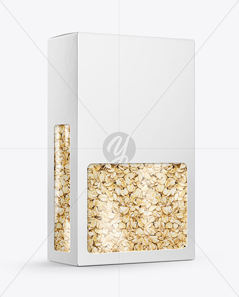 Paper Box with Oat Flakes Mockup PSD #3