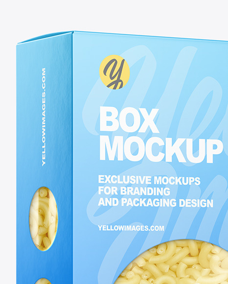 Paper Box with Pasta Mockup PSD #2