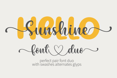 Hello Sunshine - A perfect pair font duo