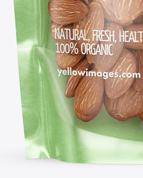 Kraft Stand up Pouch with Almonds Mockup PSD #2