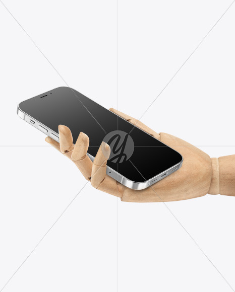 Free Apple iPhone 12 Pro Max in Wooden Hand Mockup Device Mockups