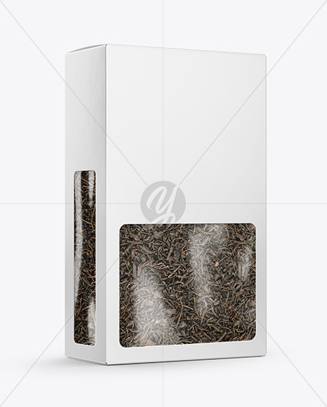 Paper Box with Black Tea Mockup PSD #3