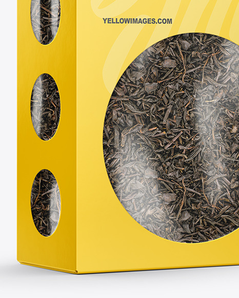 Paper Box with Black Tea Mockup PSD #1