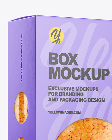 Paper Box with Orange Lentils Mockup PSD #2