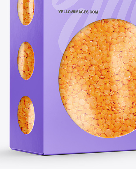 Paper Box with Orange Lentils Mockup PSD #1