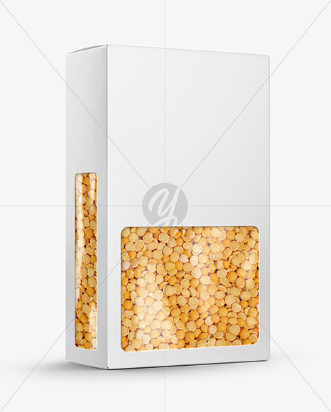 Paper Box with Yellow Peas Mockup PSD #3