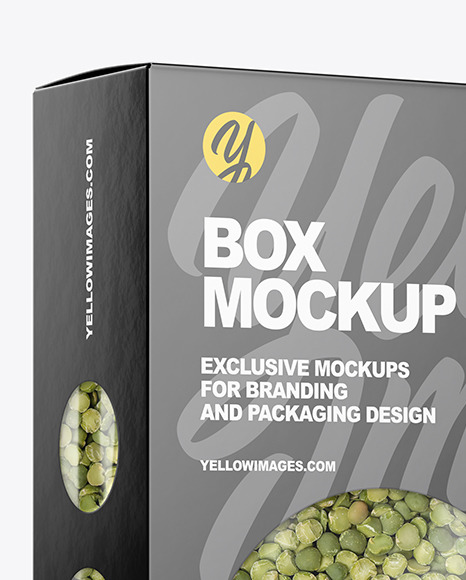 Paper Box with Green Peas Mockup PSD #3