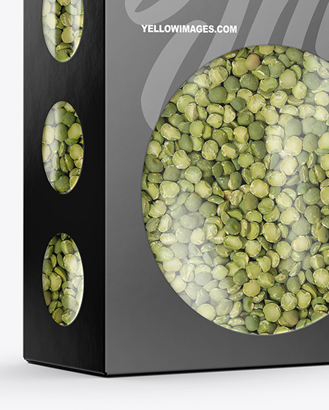 Paper Box with Green Peas Mockup PSD #4