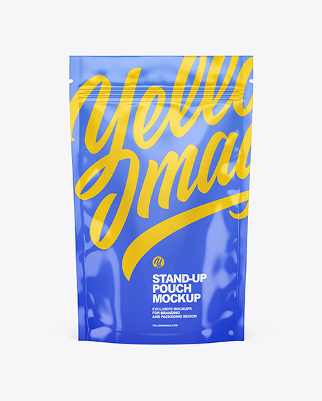 Glossy Stand Up Pouch W/ Zipper Mockup