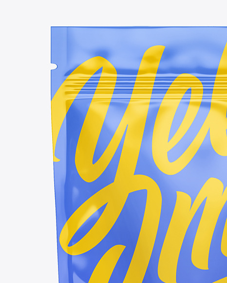 Glossy Stand Up Pouch W  Zipper Mockup PSD #2