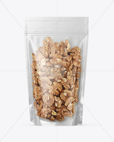 Kraft Stand up Pouch with Walnuts Mockup PSD #3