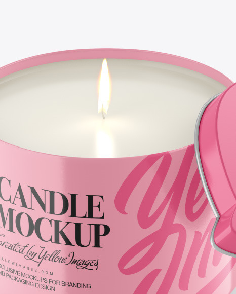Opened Glossy Candle Mockup PSD #2