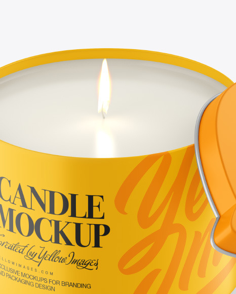 Opened Matte Candle Mockup PSD #2