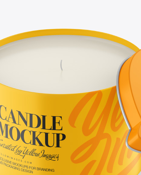 Opened Matte Candle Mockup PSD #1