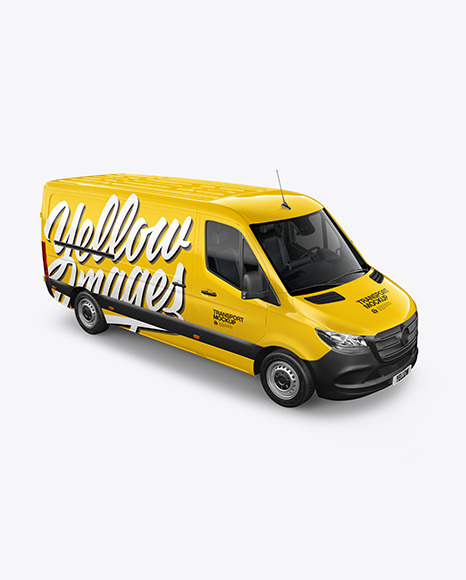 Panel Van Mockup - Half Side View